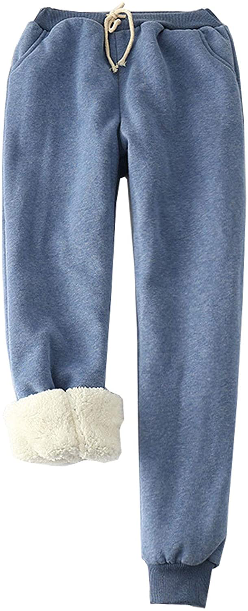 Flygo Women'S Winter Warm Fleece Joggers Pants Sherpa Lined Athletic Active Sweatpants Apparel & Accessories > Clothing > Activewear Kylie Max