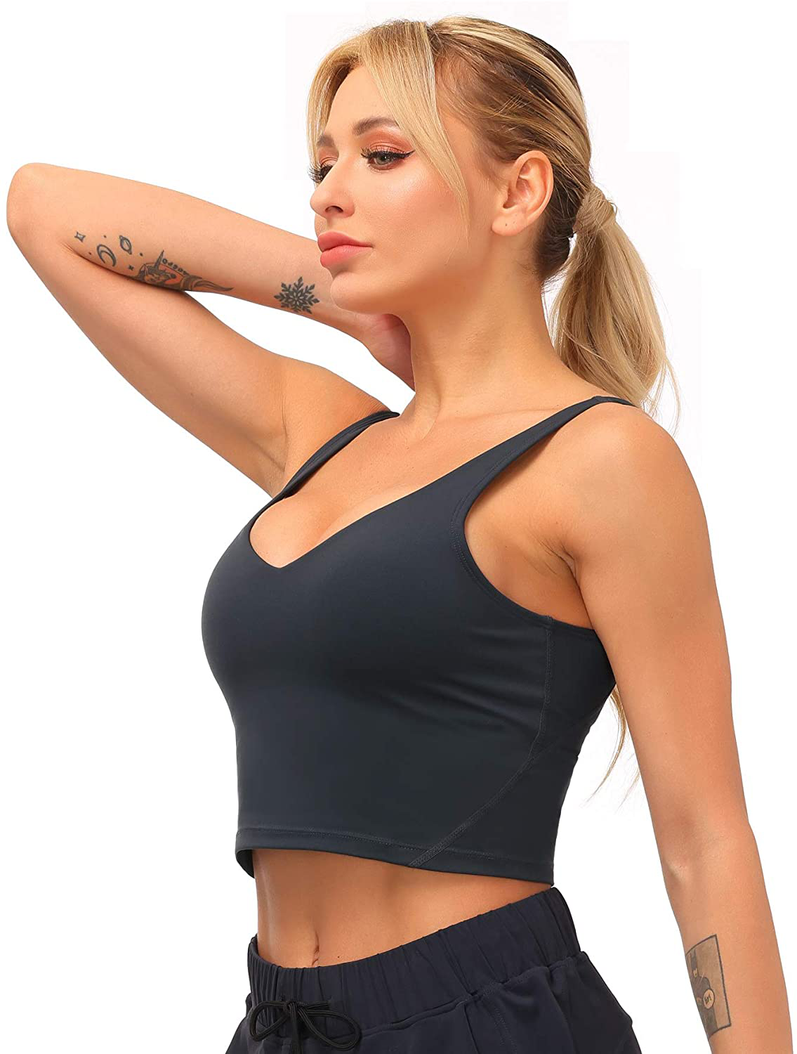 Dragon Fit Sports Bra for Women Longline Padded Bra Yoga Crop Tank Tops Fitness Workout Running Top Apparel & Accessories > Clothing > Underwear & Socks > Bras Kylie Max
