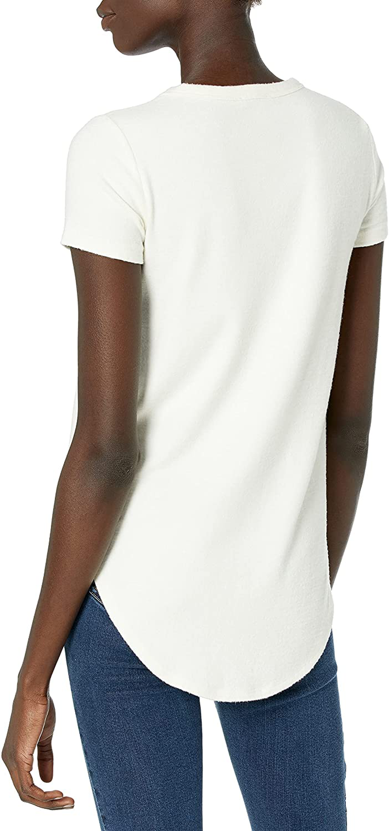 Daily Ritual Women'S Cozy Knit Relaxed-Fit Short-Sleeve Shirt with Shirttail Hem Apparel & Accessories > Clothing > Activewear Kylie Max