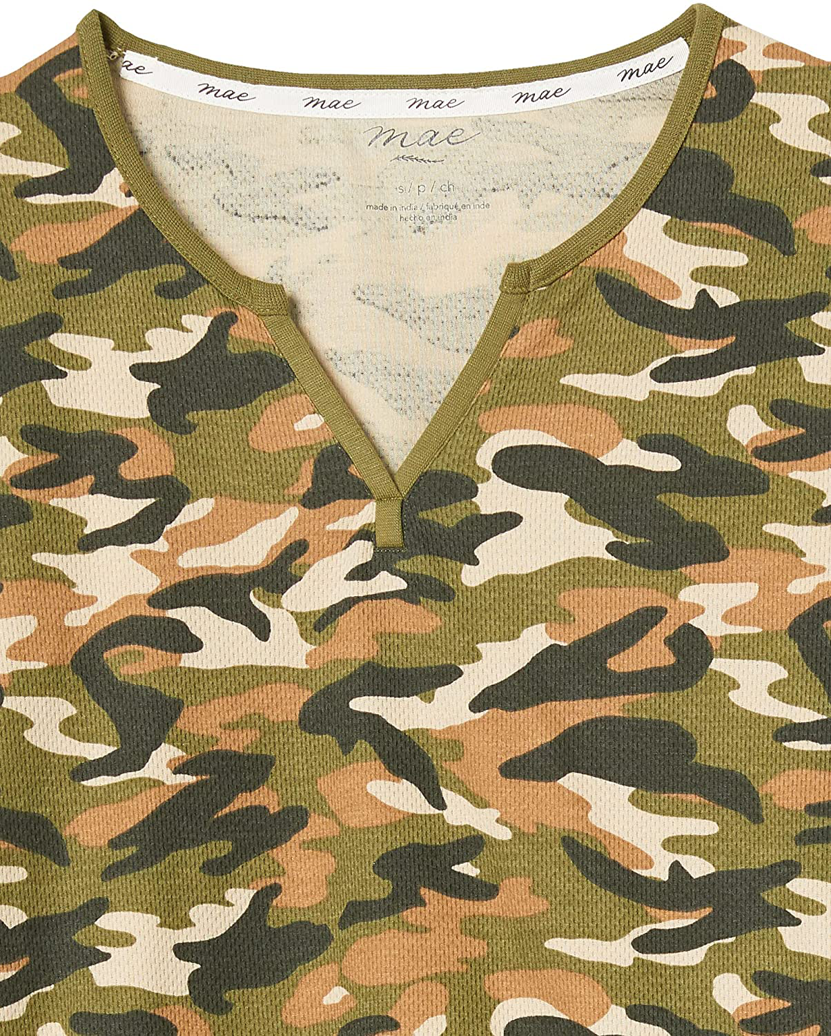 Mae Women's Vintage Thermal Henley Long Sleeve Top with Jogger Pajama Set Apparel & Accessories > Clothing > Sleepwear & Loungewear > Pajamas Mae