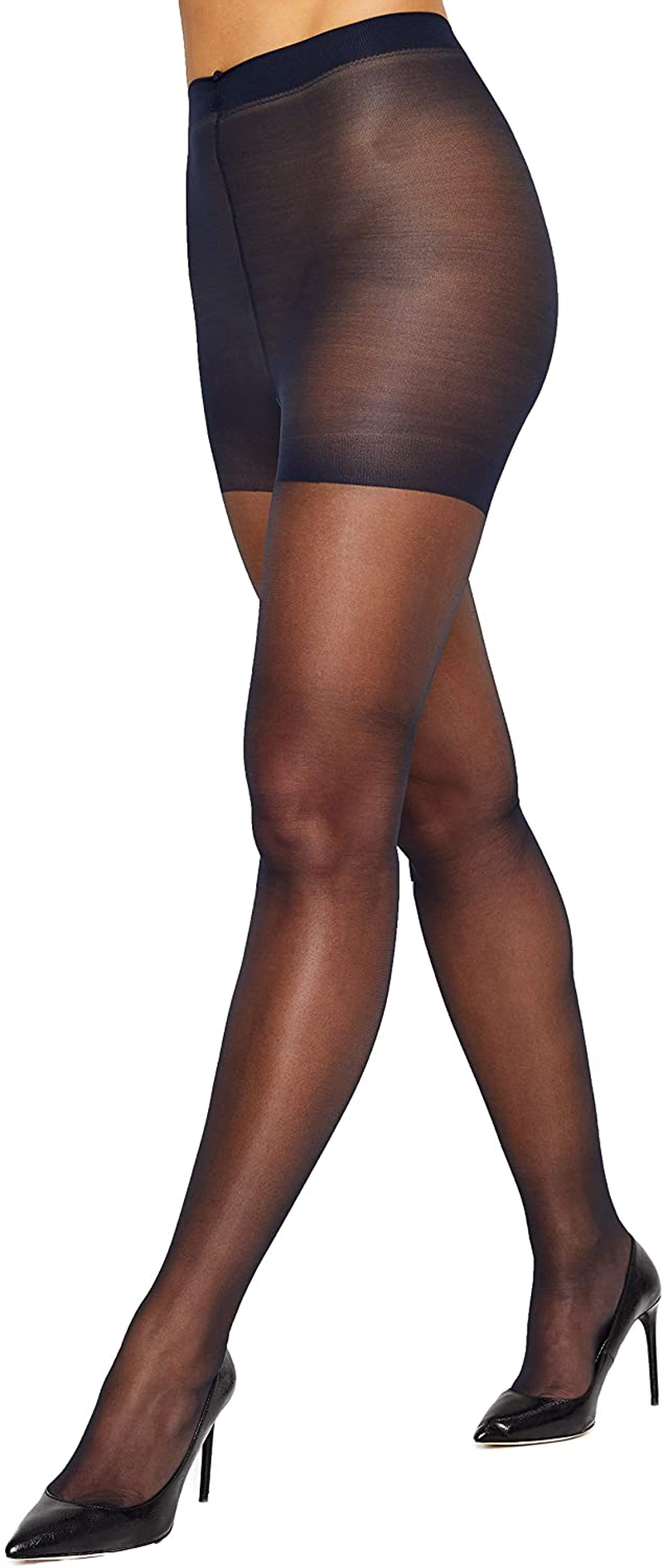 Hanes Women'S Control Top Reinforced Toe Silk Reflections Panty Hose Apparel & Accessories > Clothing > Underwear & Socks > Shapewear Hanes Class Navy 1-pack 1 E-F