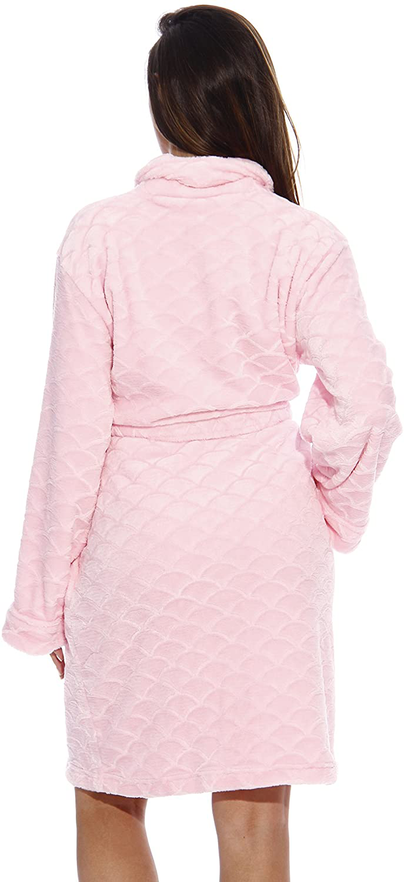 Just Love Kimono Robe Velour Scalloped Texture Bath Robes for Women Apparel & Accessories > Clothing > Sleepwear & Loungewear > Robes Kylie Max