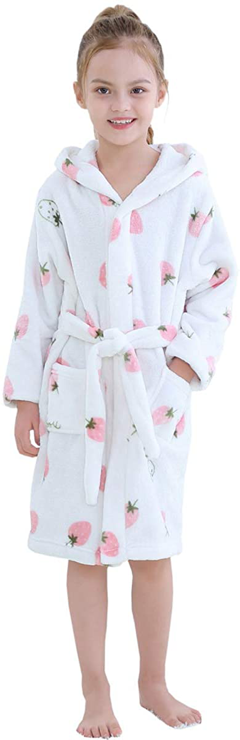 Betusline Girls Bathrobe Soft Fleece Hooded Robe, 12 Months - 18 Years Apparel & Accessories > Clothing > Sleepwear & Loungewear > Robes Kylie Max