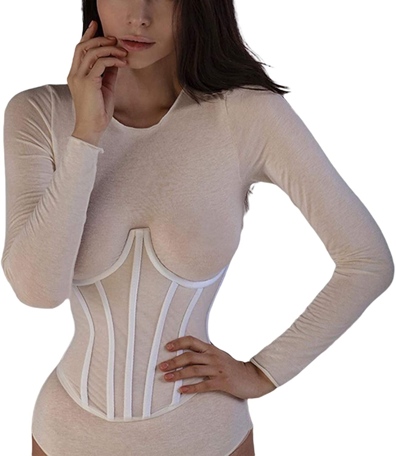 Sexy Women Push up Bustiers Corsets Strapless off Shoulder Slim Crop Tops Clubwear Party Outwear Apparel & Accessories > Clothing > Underwear & Socks > Lingerie hirigin S-white Medium