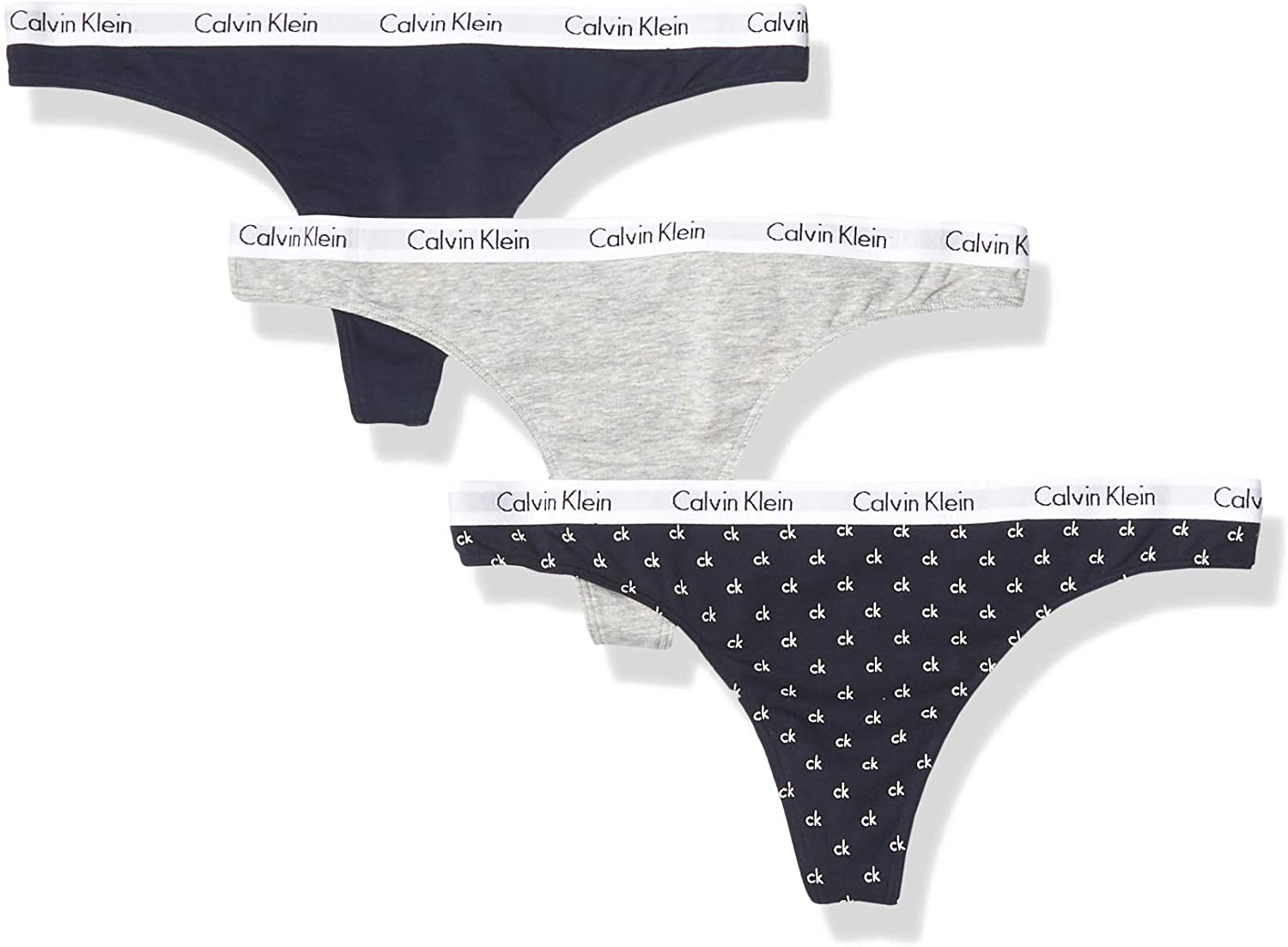 Calvin Klein Women's Signature Logo Cotton Thong Apparel & Accessories > Clothing > Underwear & Socks > Underwear Calvin Klein Black/Grey/Ck Mini 1 Medium