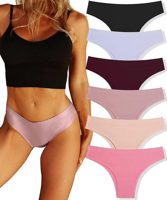 FINETOO Womens Seamless Underwear Sexy Tangas Invisible Hipster No Show Brazilian Panties Cheeky XS-XL Apparel & Accessories > Clothing > Underwear & Socks > Underwear KYLIE MAX Solid 1 Medium