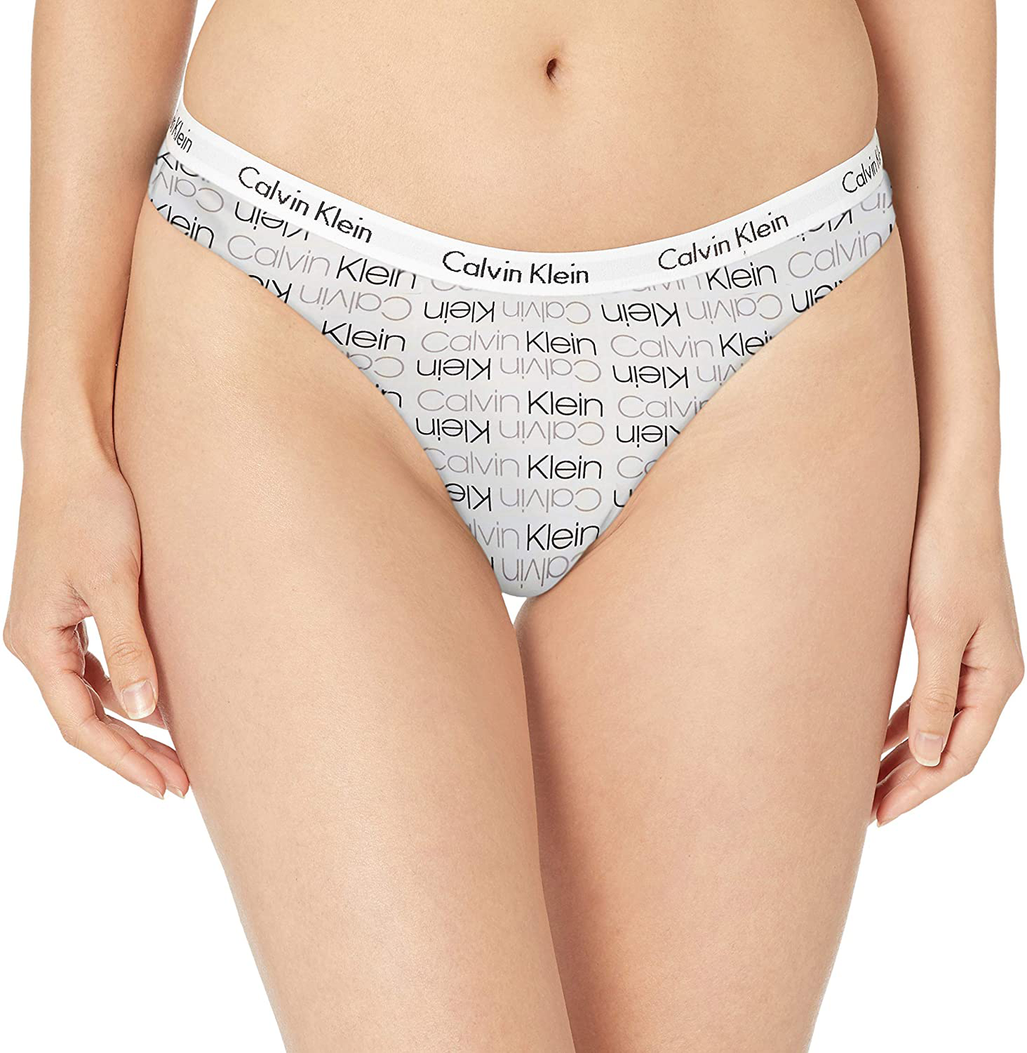 Calvin Klein Women's Carousel Logo Cotton Thong Panty Apparel & Accessories > Clothing > Underwear & Socks > Underwear Calvin Klein Logo Utopia 1 Large