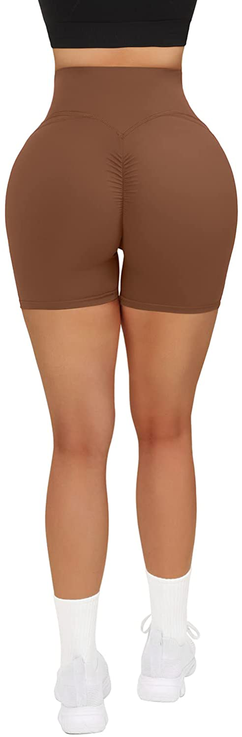 MOOSLOVER Women V Cross Waist Workout Shorts Butt Lifting High Waisted Biker Shorts Apparel & Accessories > Clothing > Shorts Kylie Max