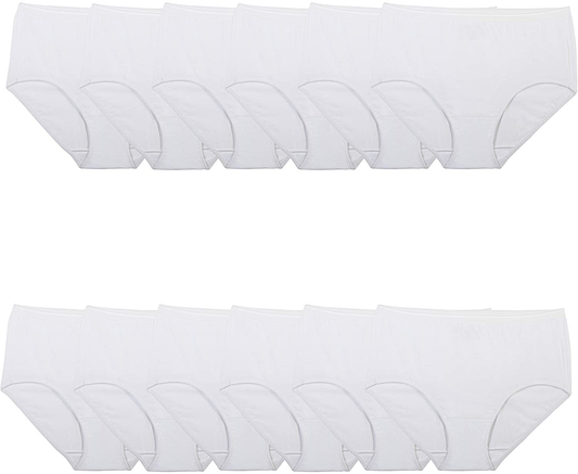 Fruit of the Loom Women'S Eversoft Cotton Brief Underwear (Regular & plus Size) Apparel & Accessories > Clothing > Underwear & Socks > Underwear Fruit of the Loom Brief - 12 Pack - White Brief 5