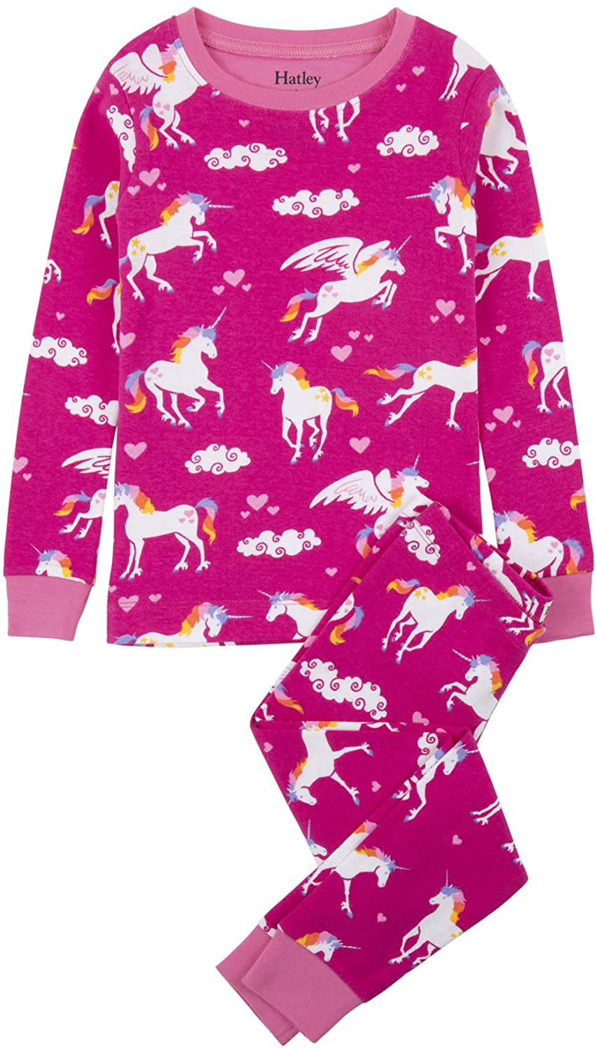 Hatley Girls' Organic Cotton Long Sleeve Printed Pajama Sets Apparel & Accessories > Clothing > Sleepwear & Loungewear > Pajamas Kylie Max