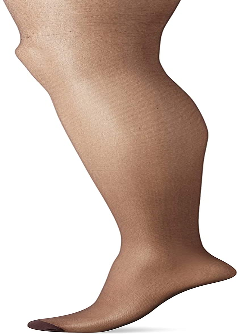 Hanes Women'S Control Top Reinforced Toe Silk Reflections Panty Hose Apparel & Accessories > Clothing > Underwear & Socks > Shapewear Hanes Barely Black 6-pack 6 C-D