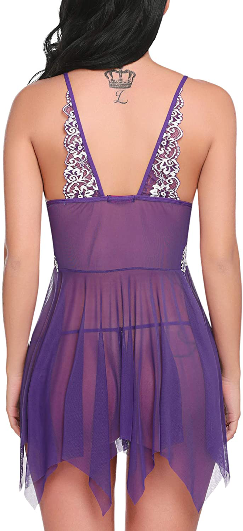 Avidlove Women Lace Lingerie Front Closure Babydoll V Neck Nightwear Sexy Chemise Nightie Apparel & Accessories > Clothing > Underwear & Socks > Lingerie Kylie Max