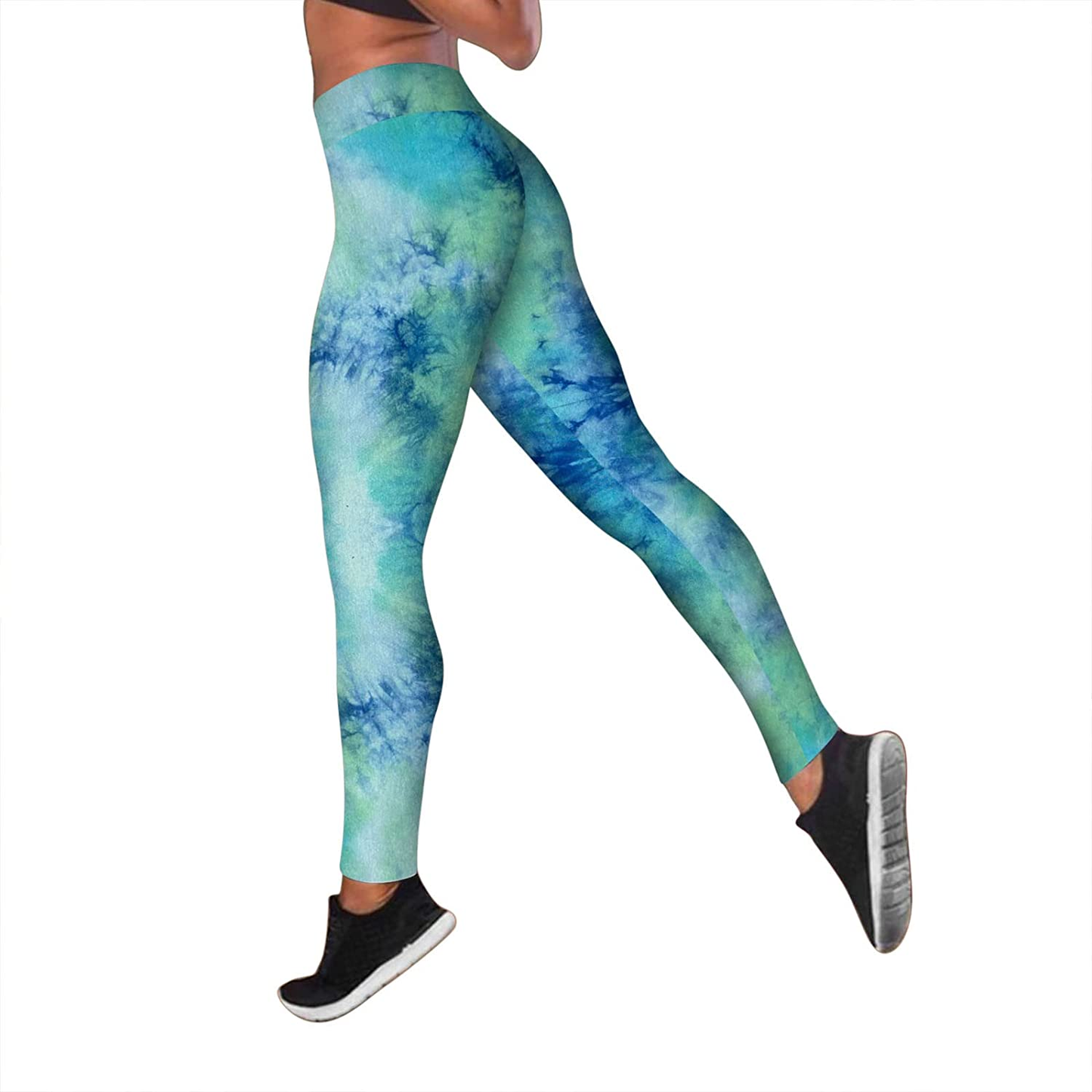Burband Womens Seamless Tye Die Workout Leggings High Waisted Tummy Control Yoga Pants Gym for Running Cycling Soft Tights Apparel & Accessories > Clothing > Underwear & Socks > Shapewear Burband