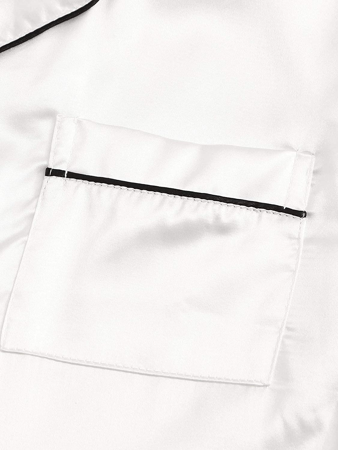 Sweatyrocks Women'S Short Sleeve Sleepwear Button down Satin 2 Piece Pajama Set Apparel & Accessories > Clothing > Sleepwear & Loungewear > Pajamas Kylie Max