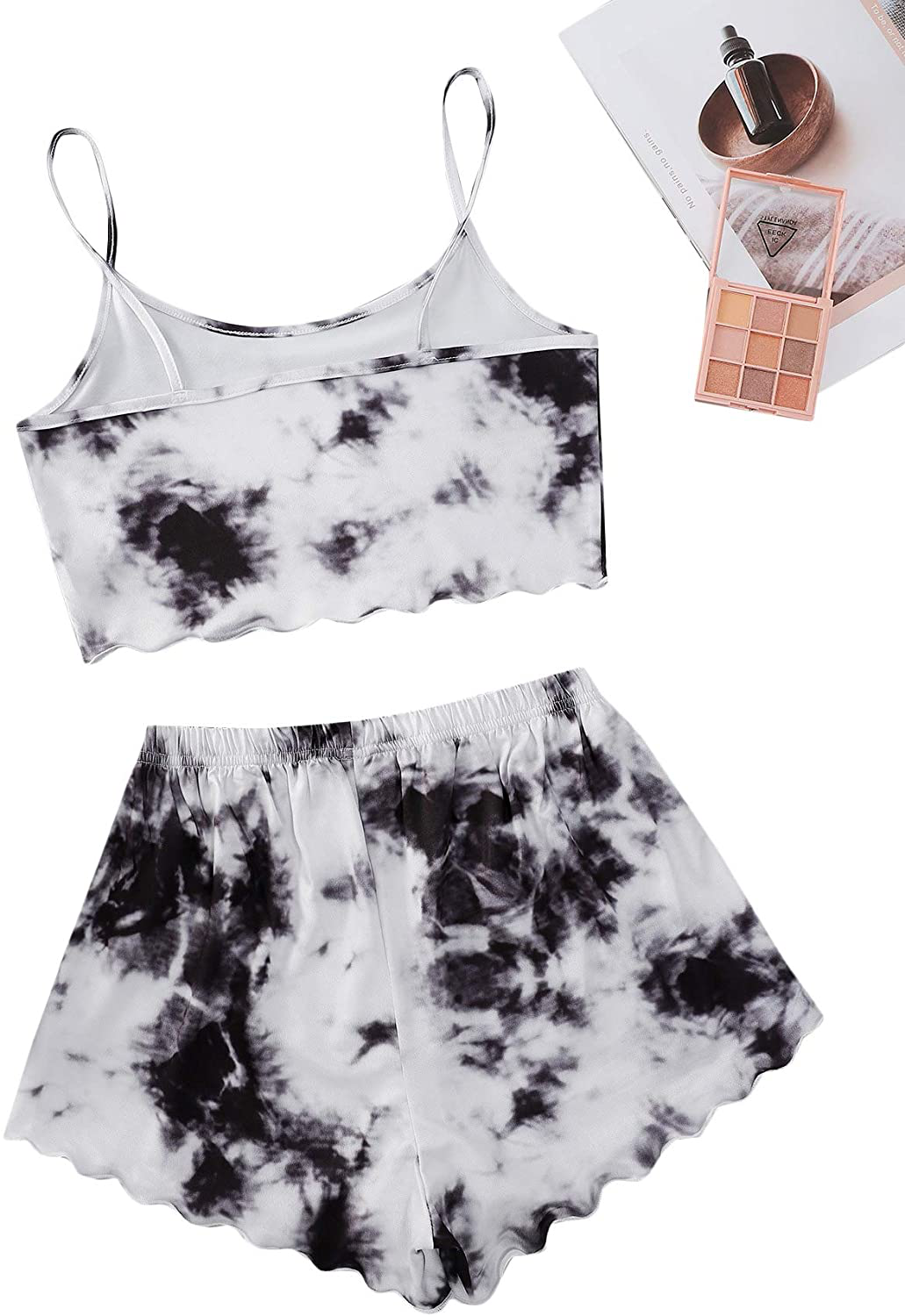 Shein Women'S Cute Cartoon Print Cami Top and Shorts Pajama Set Apparel & Accessories > Clothing > Sleepwear & Loungewear Kylie Max