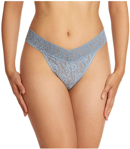 hanky panky Women's Signature Lace Original Rise Thong Apparel & Accessories > Clothing > Underwear & Socks > Underwear hanky panky Grey Mist