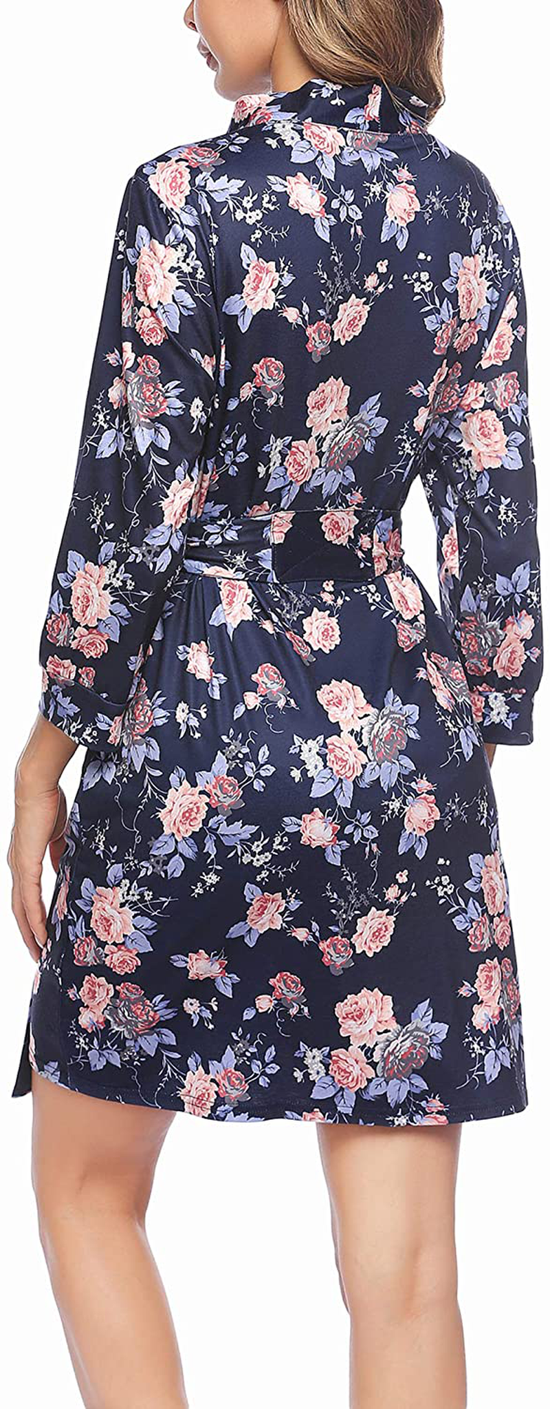 Hotouch Womens Robe Lightweight Kimono Robes Short Knit Bathrobe Soft Sleepwear Ladies Loungewear S-XXL Apparel & Accessories > Clothing > Sleepwear & Loungewear > Robes Hotouch