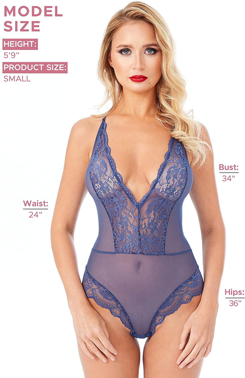 Lingerie for Women Snap Crotch Unlined Sexy Shapewear Teddy Bodysuit - Sandra Apparel & Accessories > Clothing > Underwear & Socks > Lingerie Lussuria