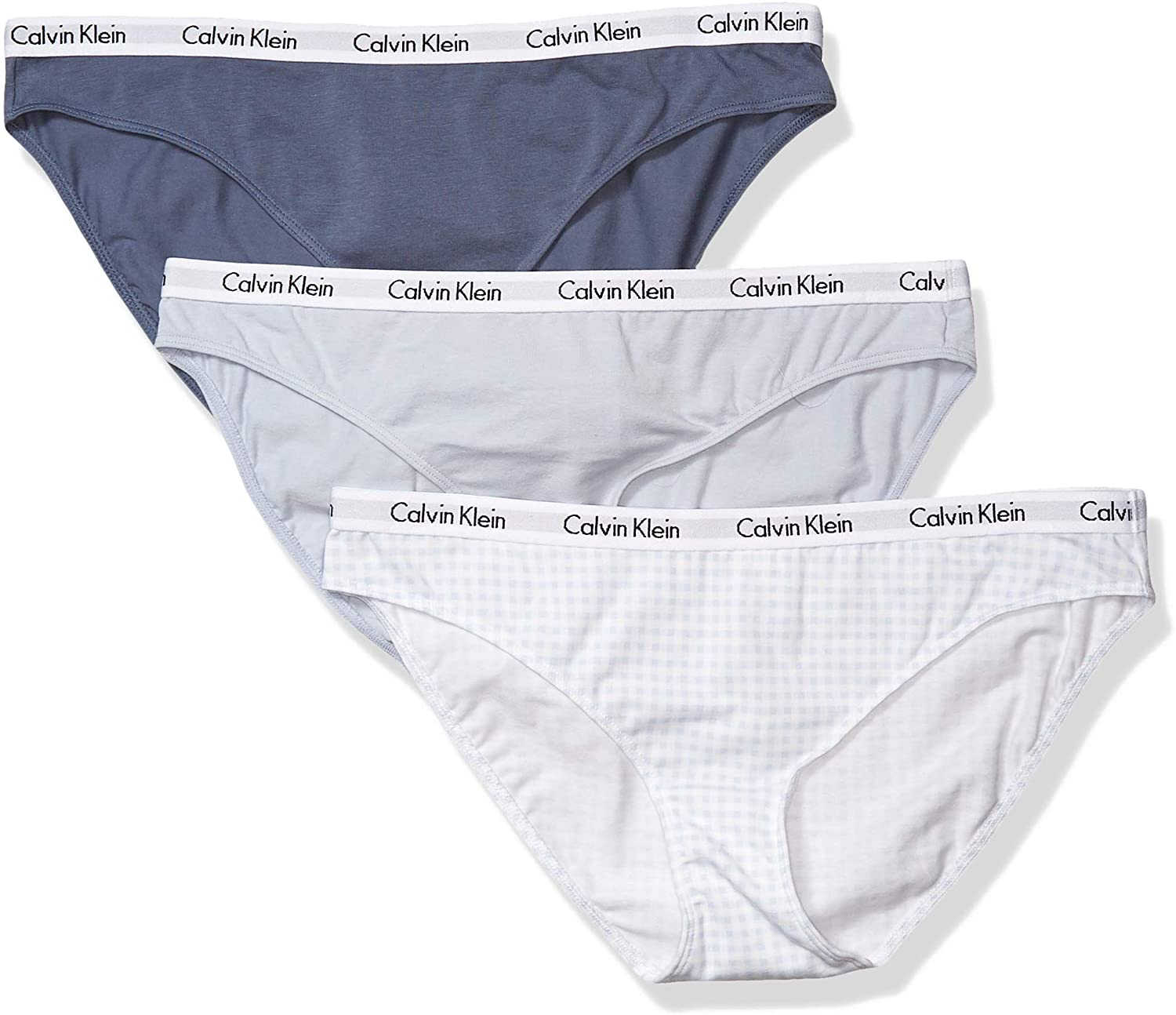 Calvin Klein Women'S Carousel Logo Cotton Bikini Panty Apparel & Accessories > Clothing > Underwear & Socks > Underwear Calvin Klein Spring Blue/Scorched Denim/Gingham 3 Medium