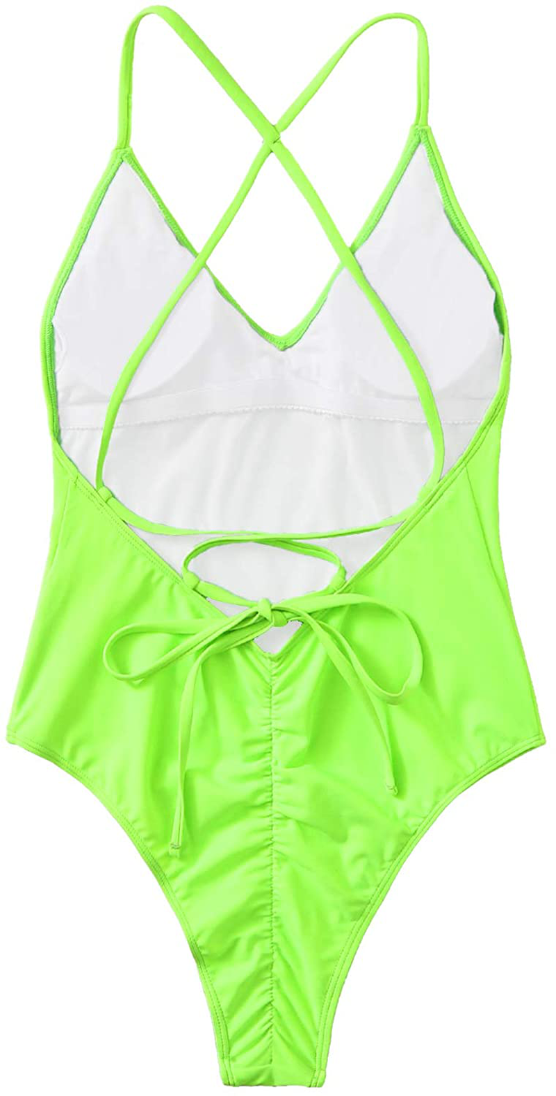 SOLY HUX Women'S Plunge Neck Cross Back High Cut One Piece Bathing Suits Swimsuit Apparel & Accessories > Clothing > Swimwear Kylie Max