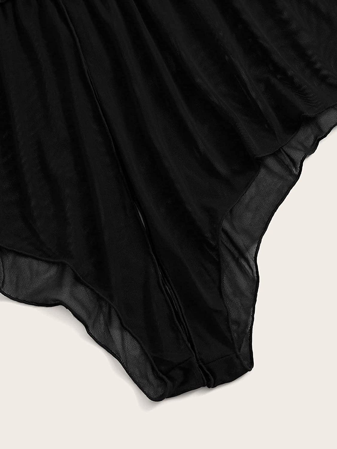 SOLY HUX Women's Plus Size Floral Lace Mesh Cross Back Lingerie Teddy Bodysuit Apparel & Accessories > Clothing > Underwear & Socks > Lingerie SOLY HUX