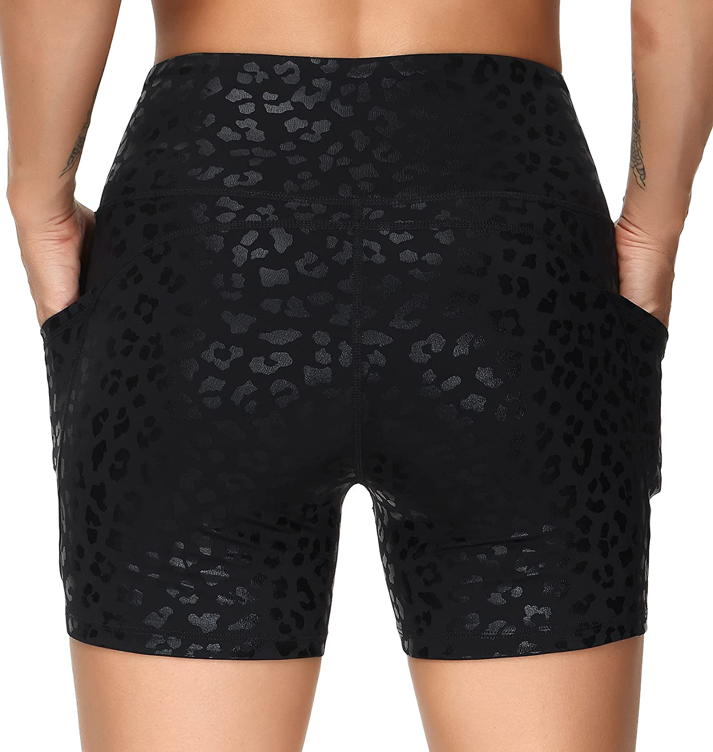 THE GYM PEOPLE High Waist Yoga Shorts for Women'S Tummy Control Fitness Athletic Workout Running Shorts with Deep Pockets Apparel & Accessories > Clothing > Shorts Kylie Max