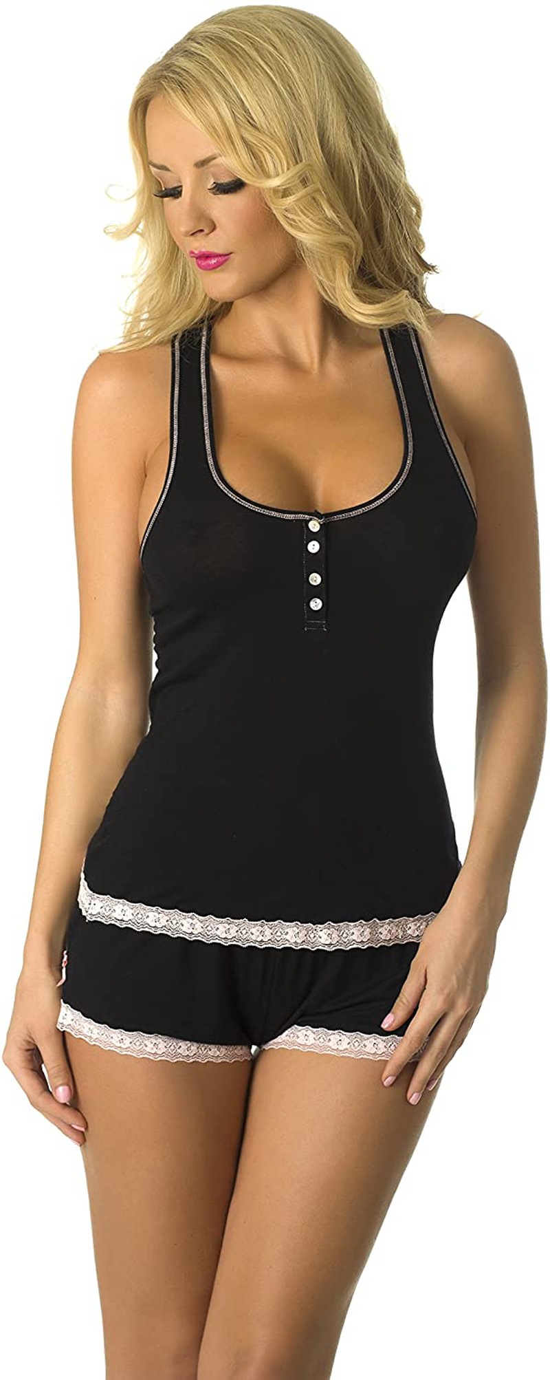 Velvet Kitten Sweetness Short Sexy PJ Camisole Set Pajama Sleep Shirt Sleepwear Apparel & Accessories > Clothing > Sleepwear & Loungewear Kylie Max