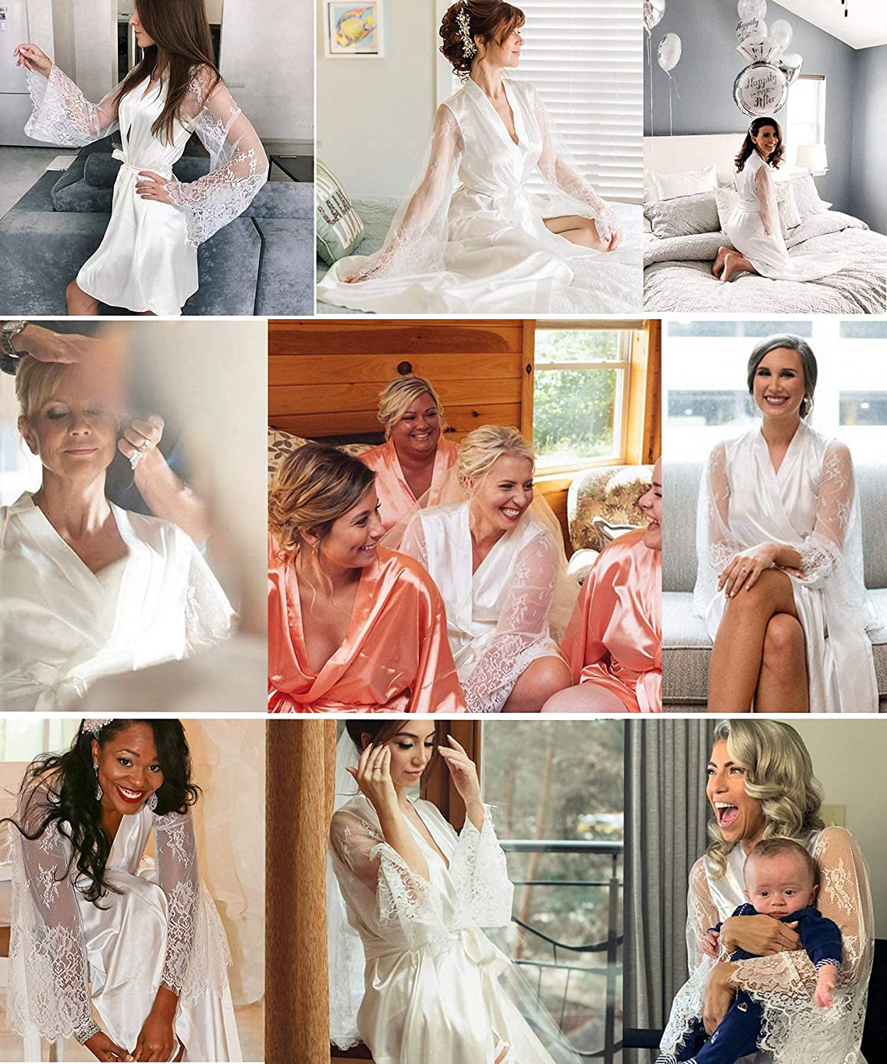 Avidlove Women'S Satin Kimono Robe for Bridesmaid and Bride Wedding Party Getting Ready Short Robe Apparel & Accessories > Clothing > Sleepwear & Loungewear > Robes Avidlove