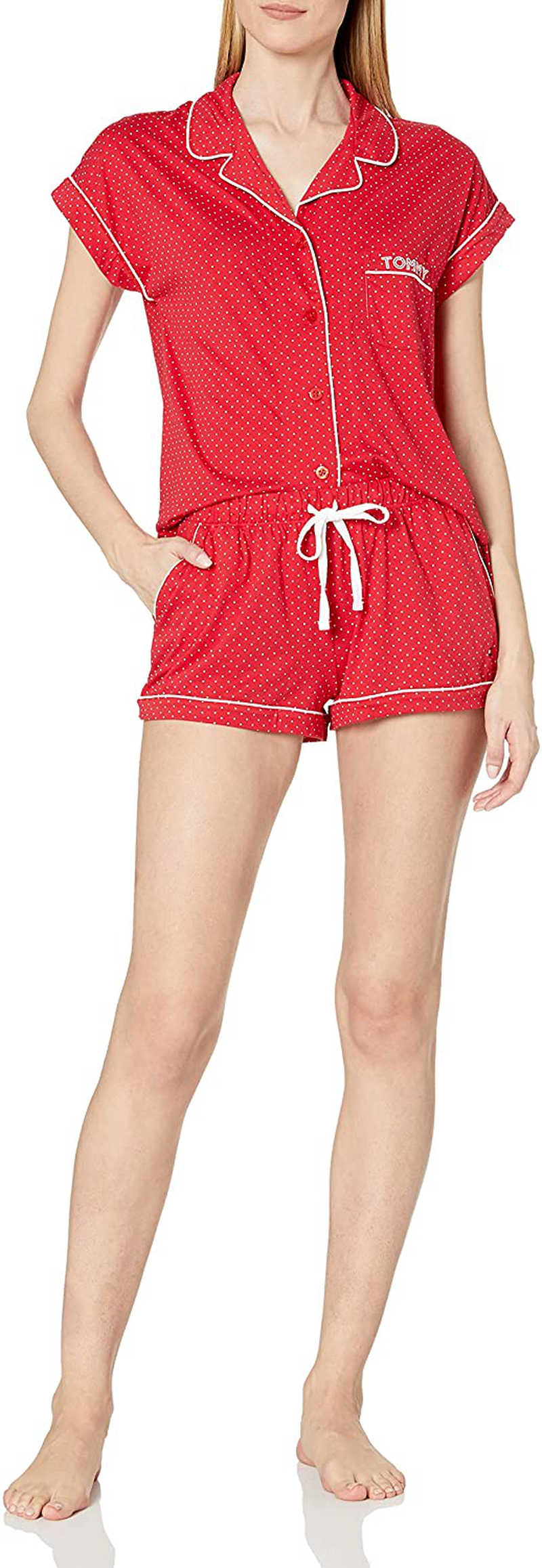 Tommy Hilfiger Women'S Sleeve Top and Short Classic Pajama Set Pj Apparel & Accessories > Clothing > Sleepwear & Loungewear Kylie Max