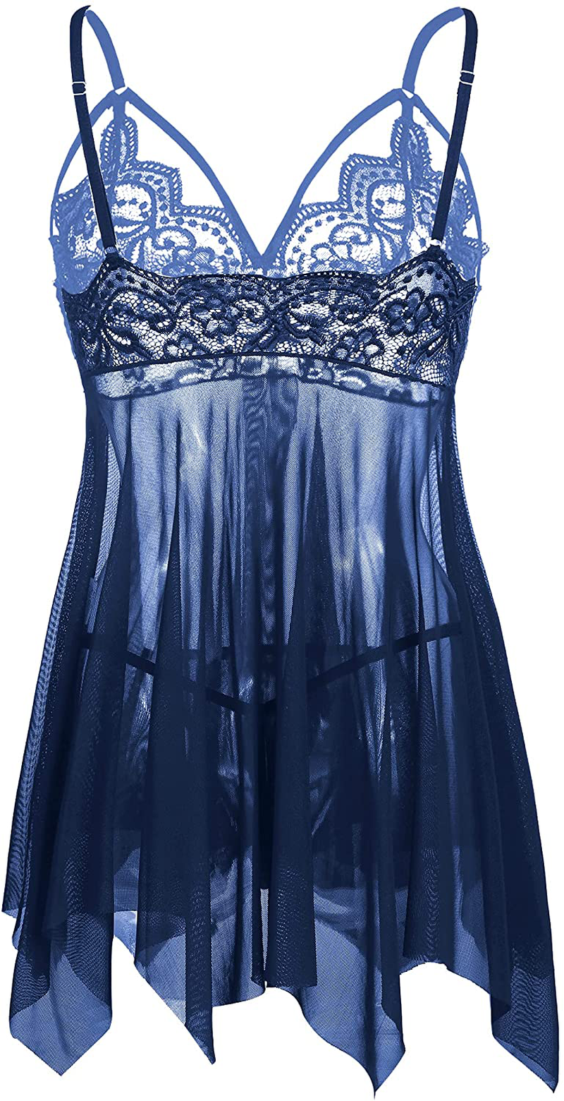 Giorzio Women Lingerie Lace Babydoll Strap Chemise Teddy V Neck Sleepwear Apparel & Accessories > Clothing > Underwear & Socks > Lingerie Kylie Max