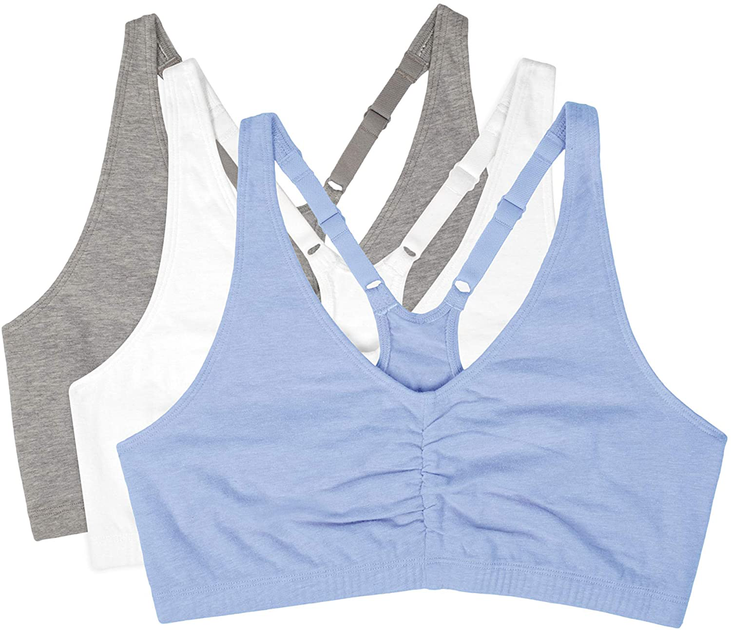 Fruit of the Loom Women'S Adjustable Shirred Front Racerback Sports Bra Apparel & Accessories > Clothing > Underwear & Socks > Bras Kylie Max