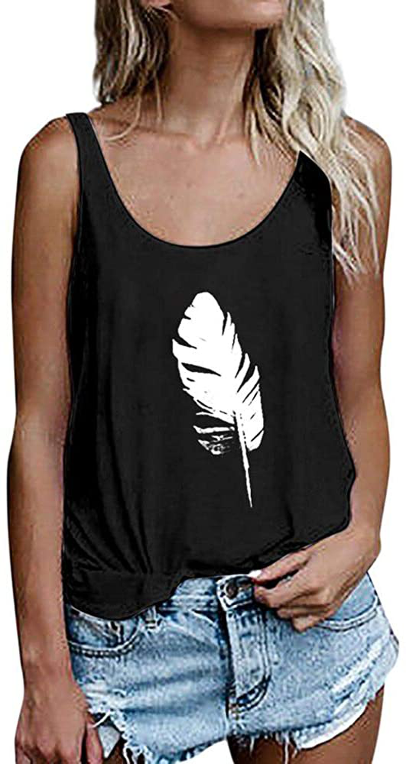 OMSJ Women Shirts Sleeveless Summer Tunic Loose Fit Tank Tops Apparel & Accessories > Clothing > Activewear Kylie Max