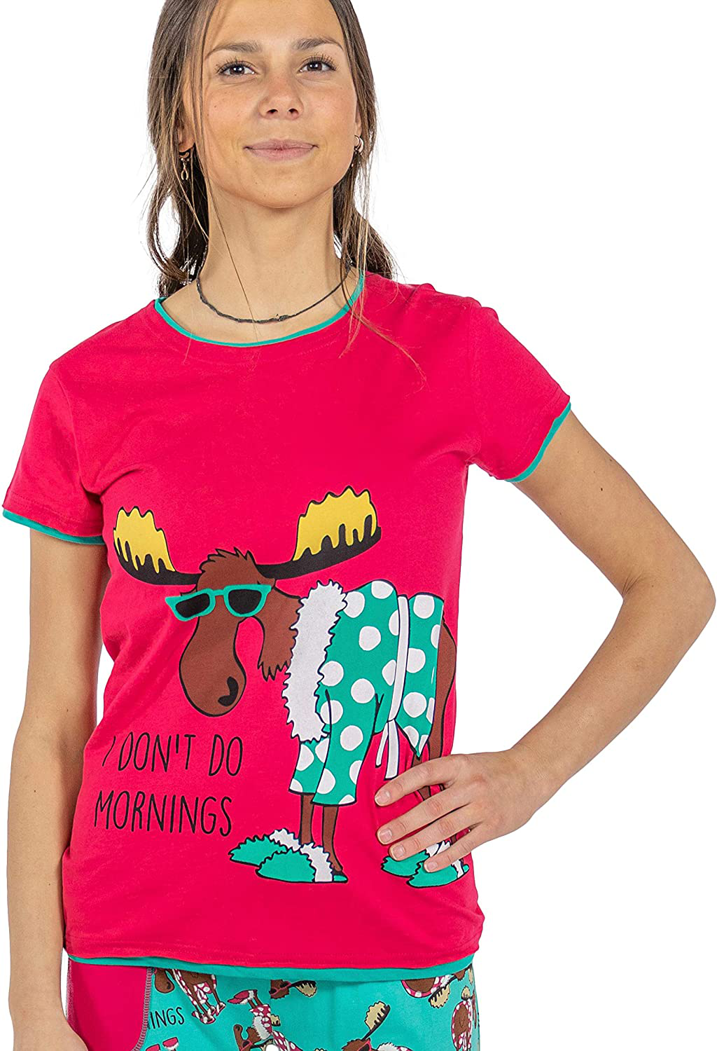 Lazy One Fitted Pajamas for Women, Cute Animal Pajama Top and Pants Separates Apparel & Accessories > Clothing > Sleepwear & Loungewear > Pajamas Kylie Max