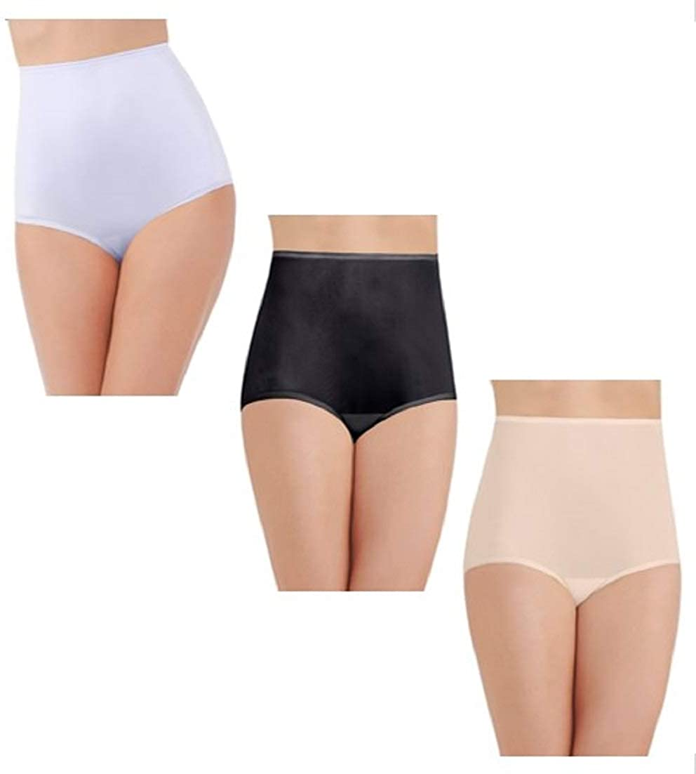 Vanity Fair Women'S Perfectly Yours Traditional Brief Panties Apparel & Accessories > Clothing > Underwear & Socks > Underwear Vanity Fair Nylon - 3 Pack - White/Black/Fawn Nylon 5