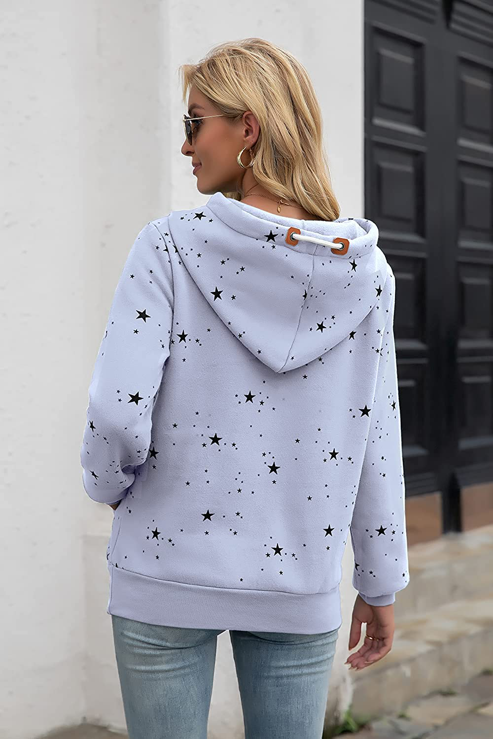 Kapoohott Womens Hoodies Long Sleeve High Necked Printed Hoodies Casual Comply Pullover Sweatshirts with Pockets Apparel & Accessories > Clothing > Activewear Kylie Max