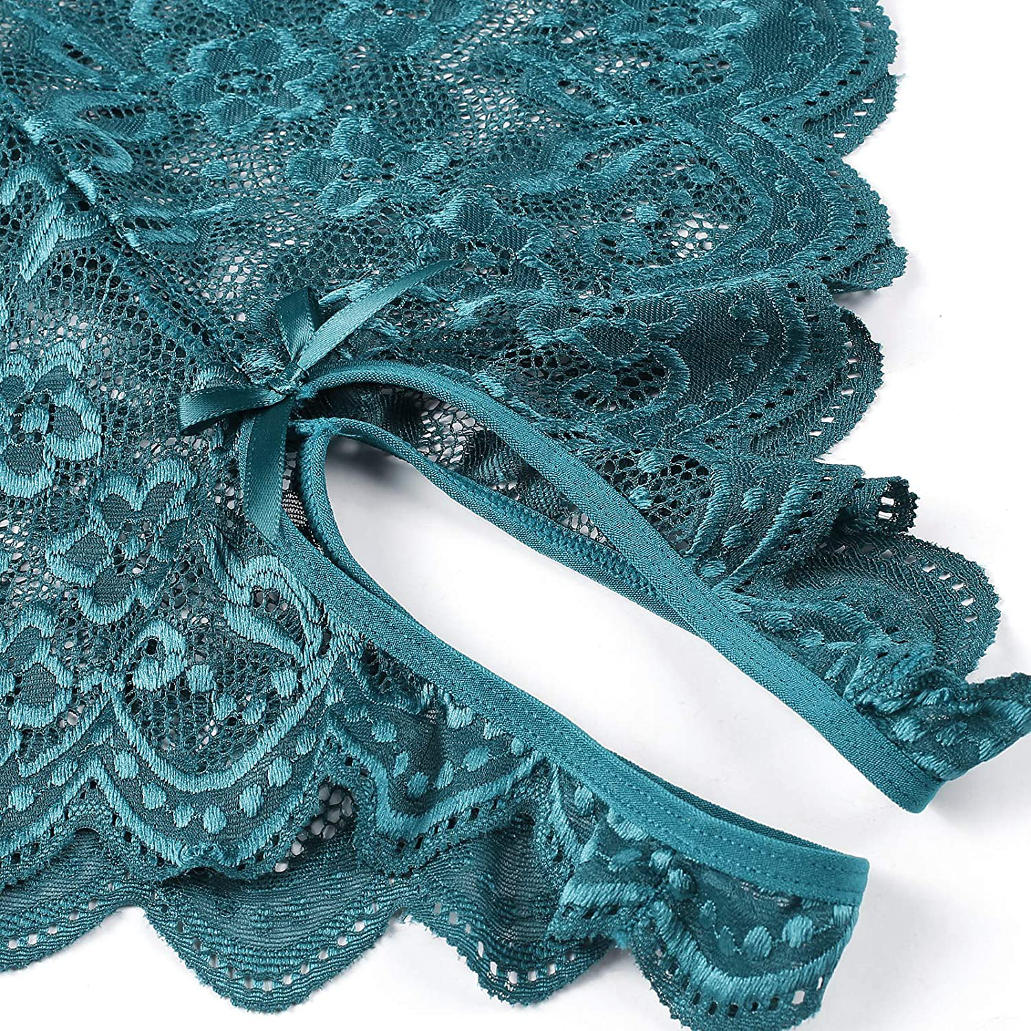 Donnalla Women's One Piece Teddy Plunging Lace Bodysuit Elegant Honeymoon Lingerie Apparel & Accessories > Clothing > Underwear & Socks > Lingerie Donnalla