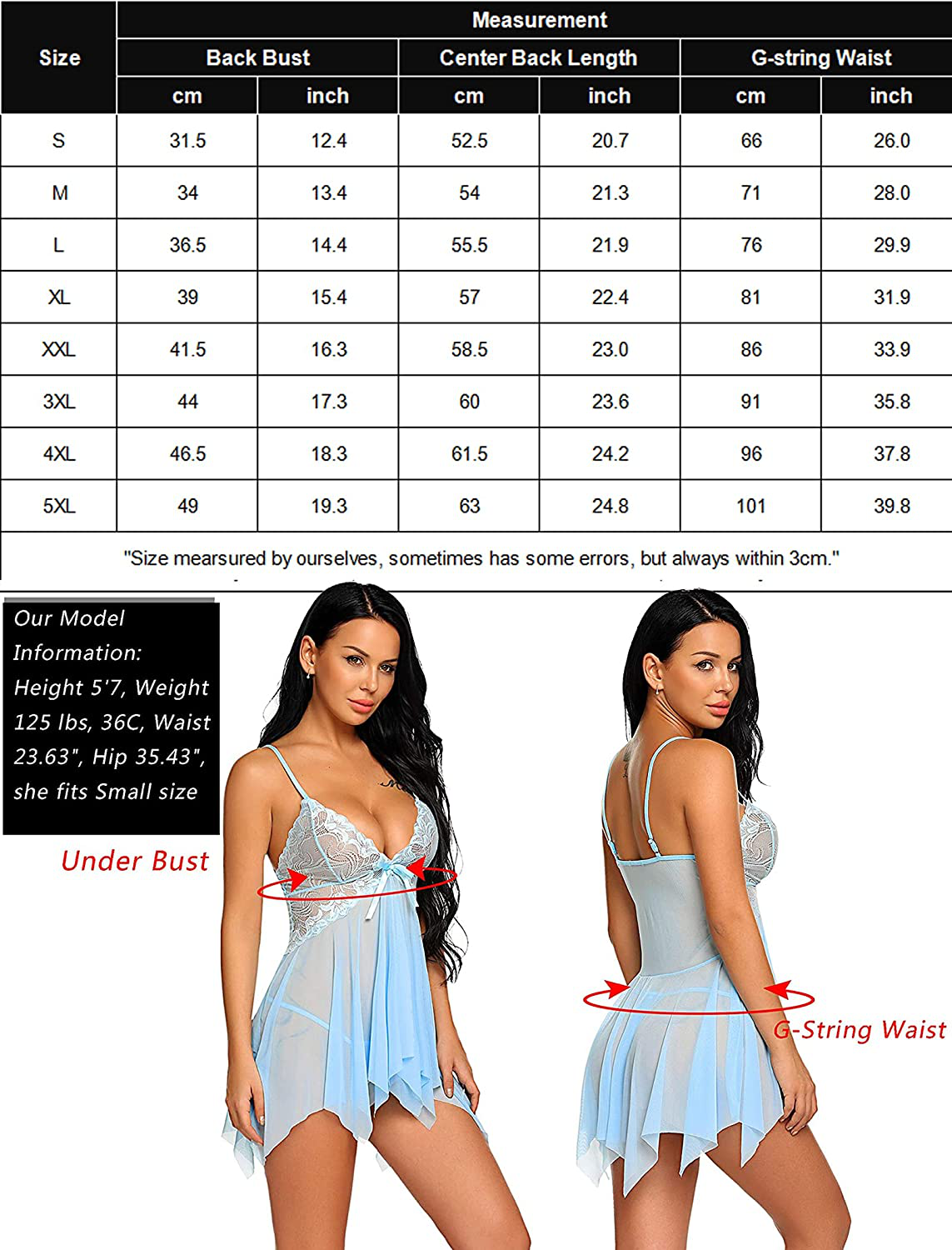 Avidlove Lingerie for Women Lace Babydoll Sleepwear Boudoir Outfits plus Size Langeray XS-5XL Apparel & Accessories > Clothing > Underwear & Socks > Lingerie Kylie Max