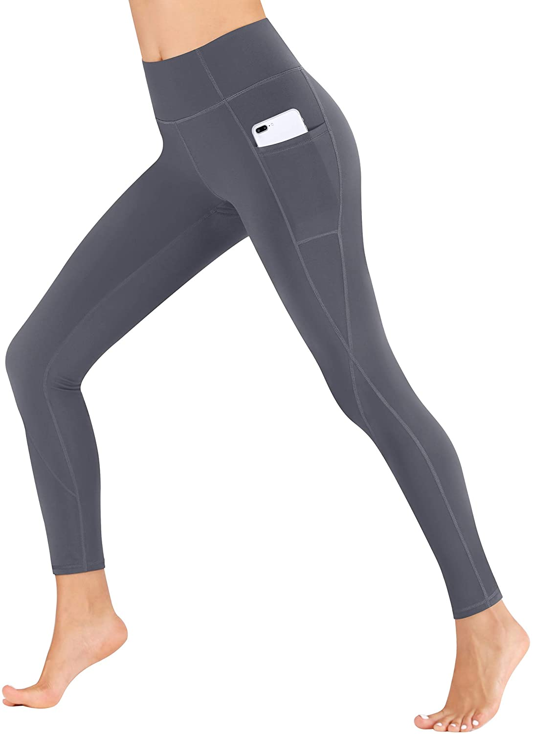 Heathyoga Yoga Pants for Women with Pockets High Waisted Leggings with Pockets for Women Workout Leggings for Women Apparel & Accessories > Clothing > Underwear & Socks > Shapewear Heathyoga Gray XX-Large