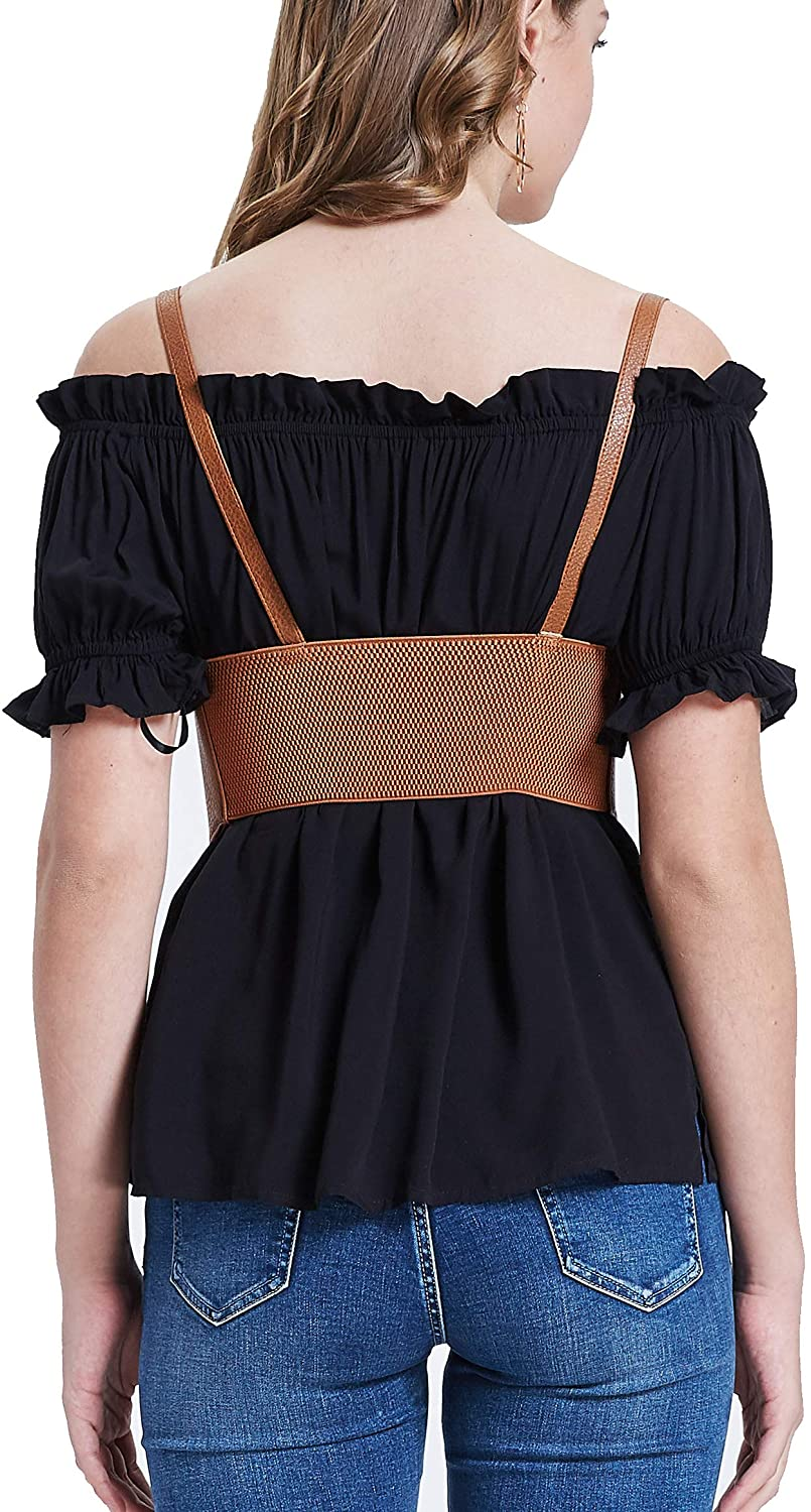 KANCY KOLE Women Fashion Faux Leather Waist Belt Steampunk Underbust Corset Apparel & Accessories > Clothing > Underwear & Socks > Lingerie KANCY KOLE
