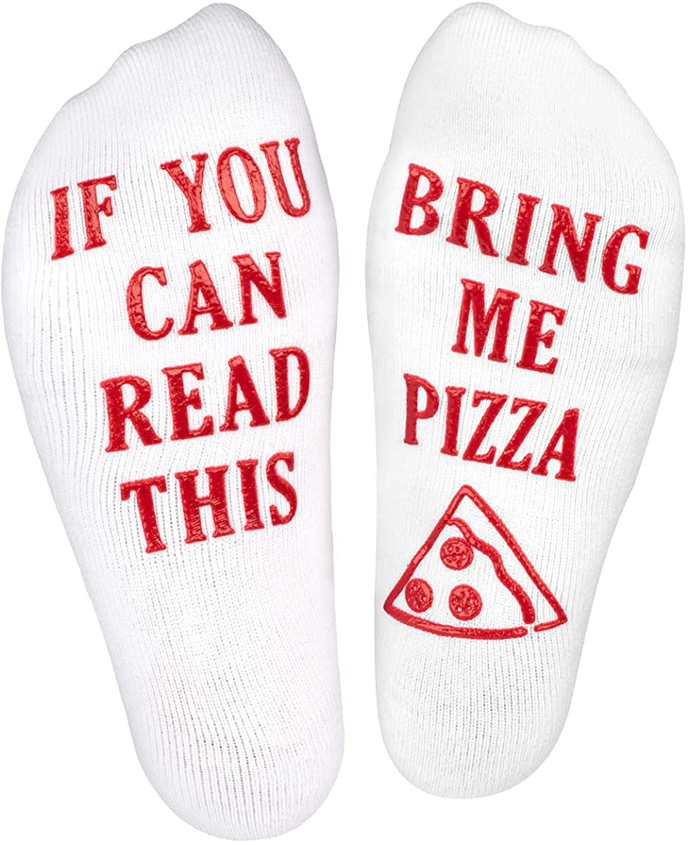Haute Soiree - Women's Novelty Socks - “If You Can Read This, Bring Me Some” - One Size Fits All Arts & Entertainment > Party & Celebration > Gift Giving Haute Soiree Pizza