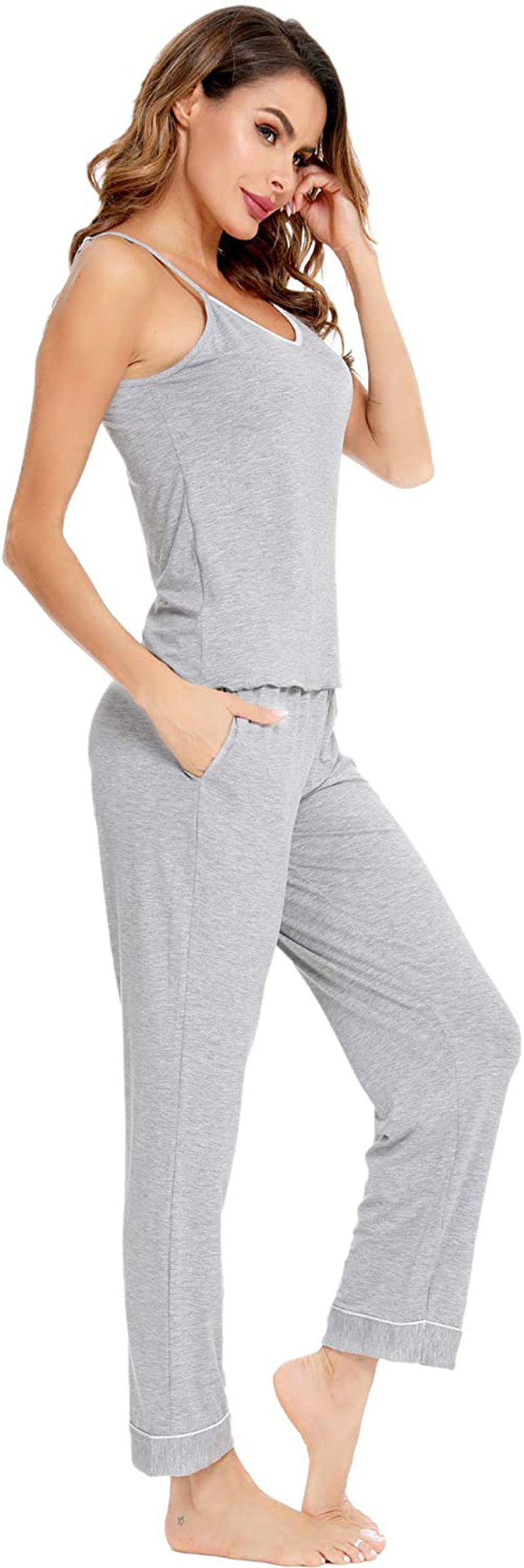 Lecgee Women'S Pajamas Set V-Neck Two Piece Sleepwear Spaghetti Strap Sleeveless Nightwear Apparel & Accessories > Clothing > Sleepwear & Loungewear Kylie Max