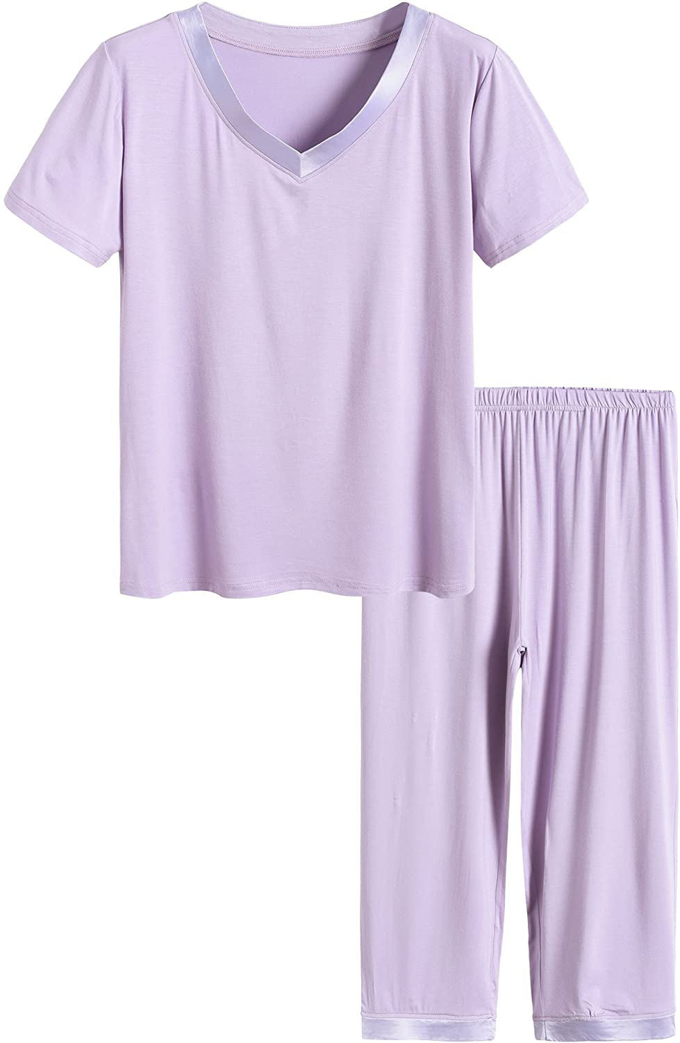 Latuza Women’s Sleepwear Tops with Capri Pants Pajama Sets Apparel & Accessories > Clothing > Sleepwear & Loungewear > Pajamas Latuza Purple 4X-Large Plus