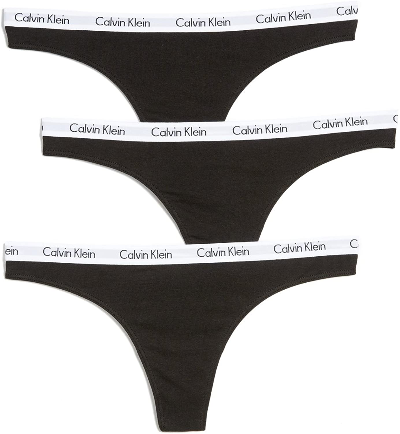 Calvin Klein Women's Carousel Logo Cotton Thong Panty Apparel & Accessories > Clothing > Underwear & Socks > Underwear Calvin Klein Black 3 Large
