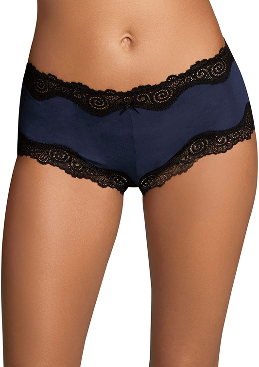 Cheeky Scalloped Lace Hipster (40837) Apparel & Accessories > Clothing > Underwear & Socks > Underwear Maidenform Navy/Black 9