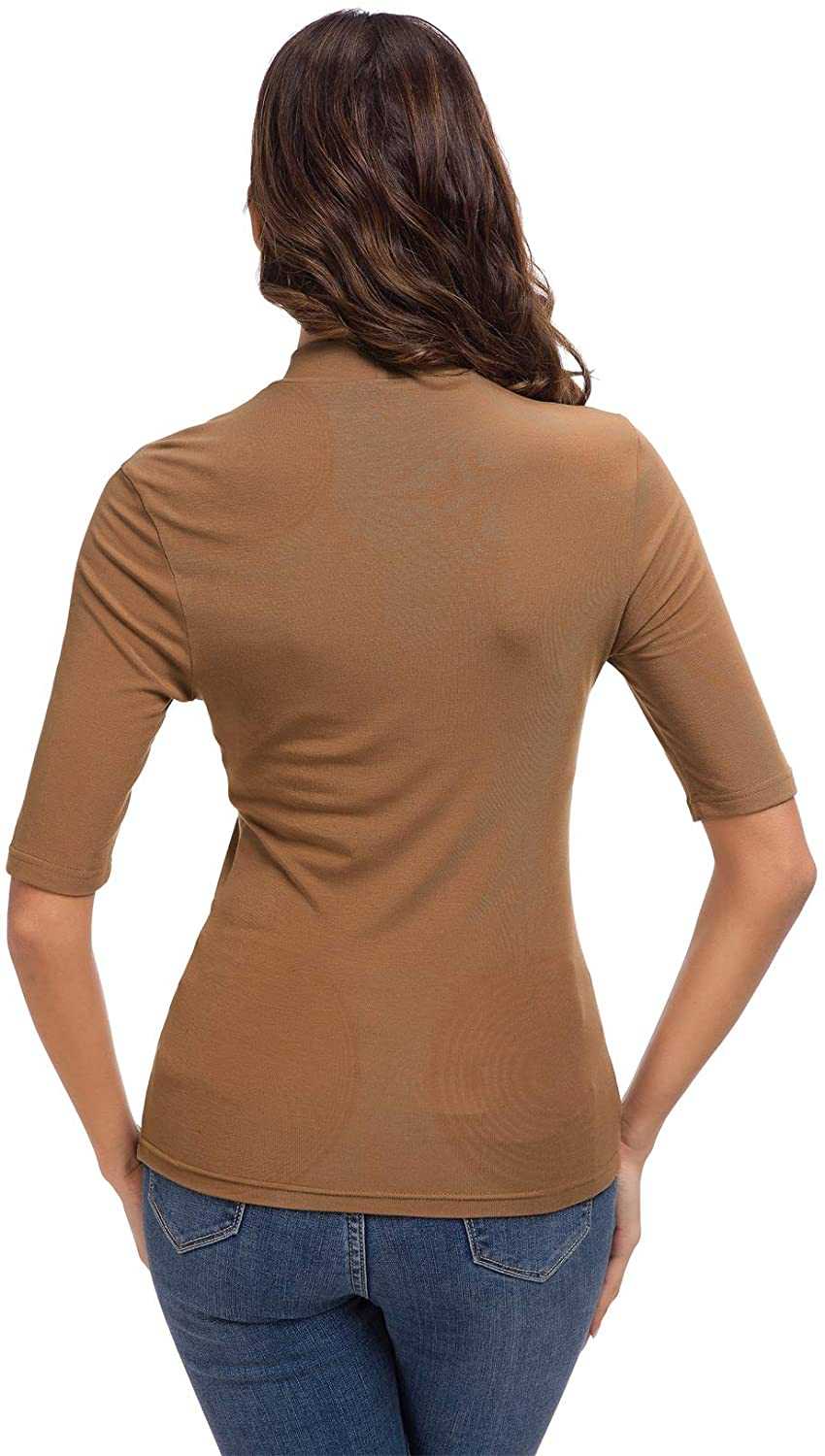 Nasperee Women Sleeveless Mock Turtleneck Tank Tops Slim Fit Stretchy Layer Tee Shirts Apparel & Accessories > Clothing > Activewear Kylie Max