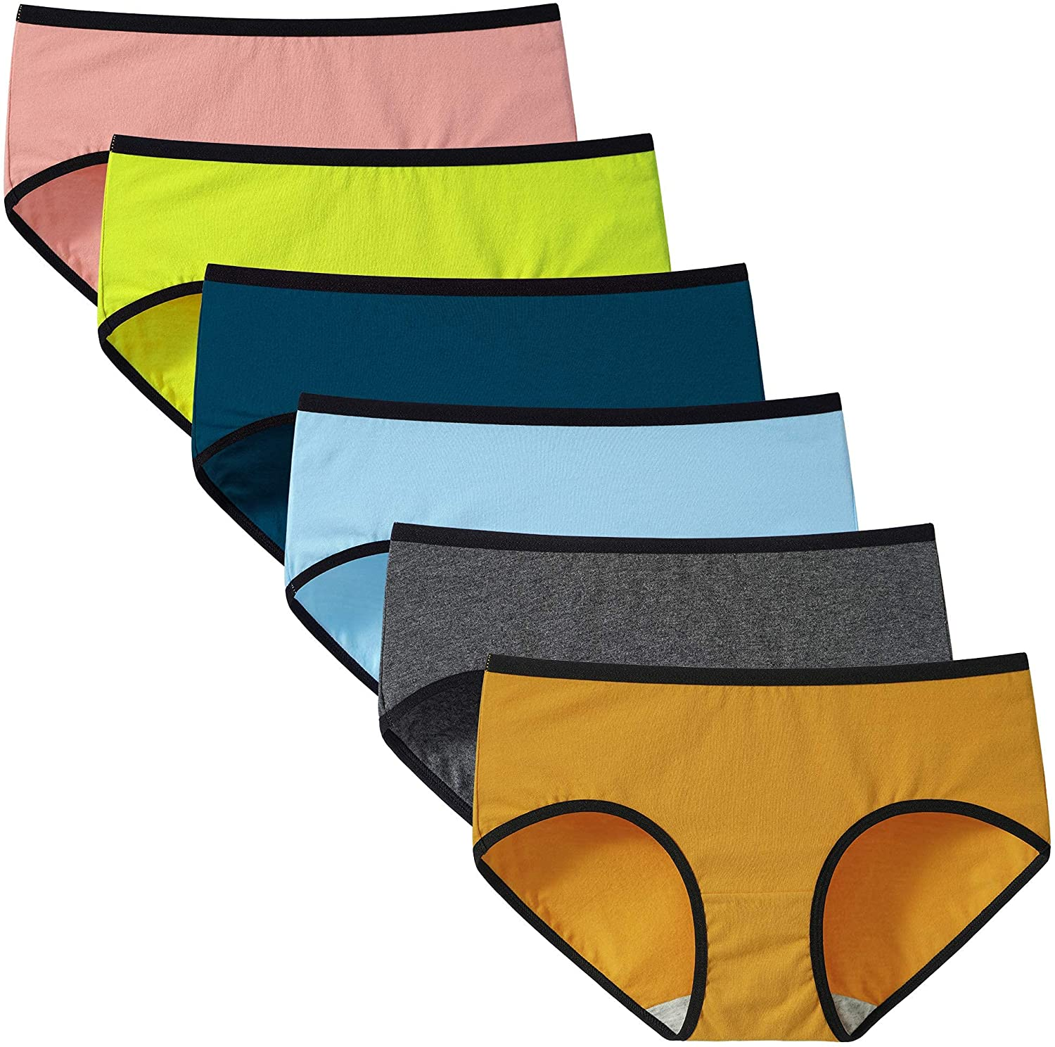 INNERSY Womens Underwear Cotton Hipster Panties Regular & plus Size 6-Pack Apparel & Accessories > Clothing > Underwear & Socks > Underwear INNERSY Warm Glow Small