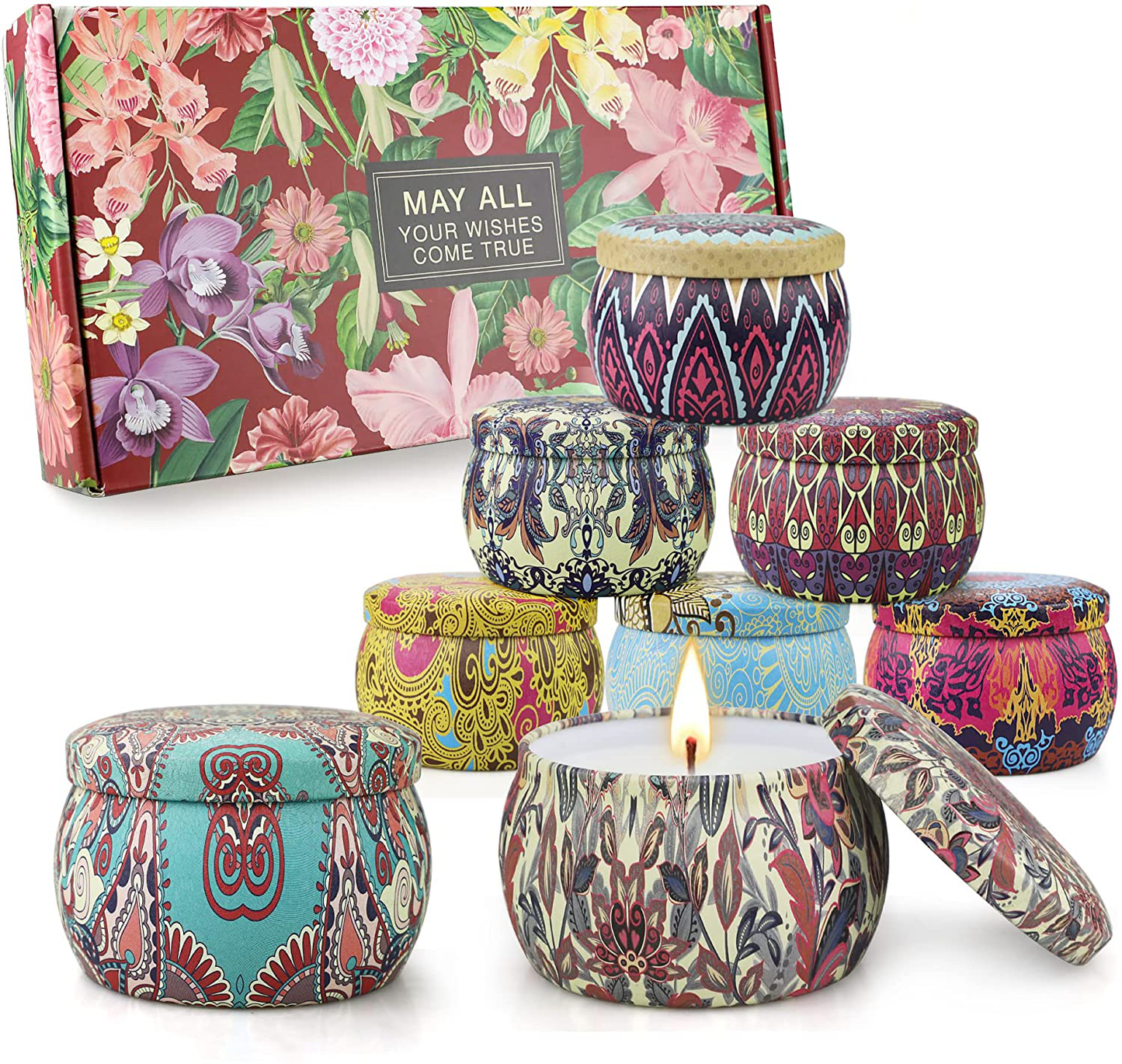 Scented Candle Gifts for Women, 4 Pack 4.4 oz Aromatherapy Candles, Stress Relief Gifts for Girlfriend, Teacher, Mom, Anniversary, Birthday Arts & Entertainment > Party & Celebration > Gift Giving Feibao Floral