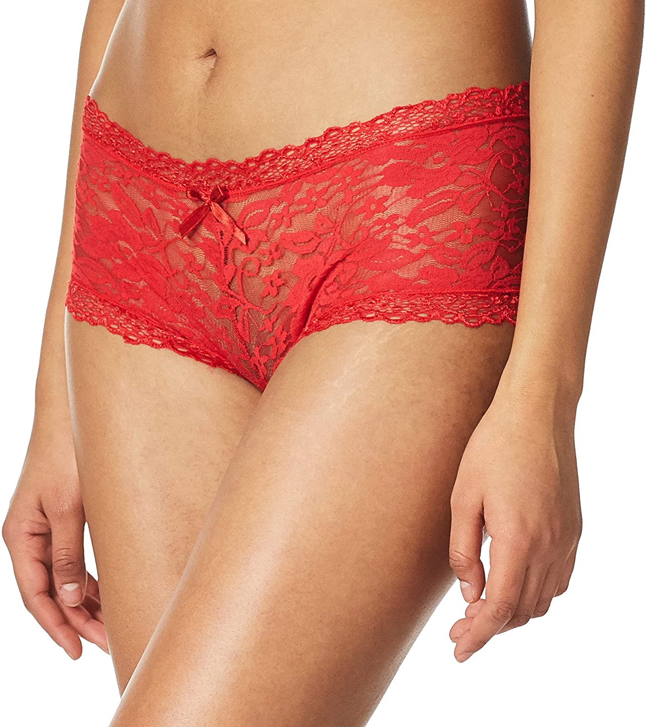 Dreamgirl Women'S Stretch Lace Cheeky Hipster Panty Apparel & Accessories > Clothing > Underwear & Socks > Underwear Dreamgirl Red Large-X-Large