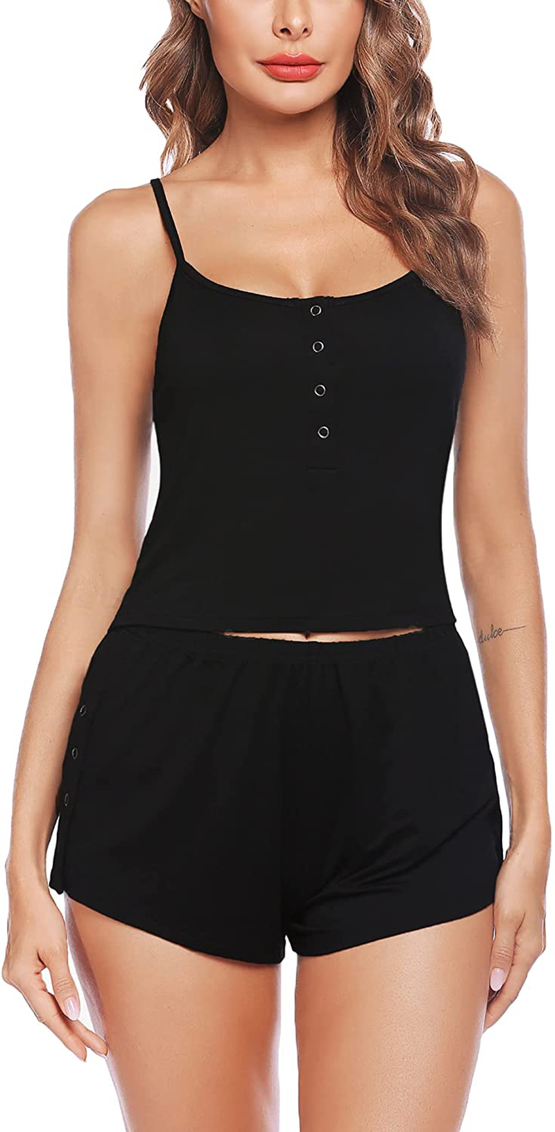 Avidlove Women Cami Pajama Set Short PJ Set Button down Nightwear Sleepwear Apparel & Accessories > Clothing > Sleepwear & Loungewear Kylie Max