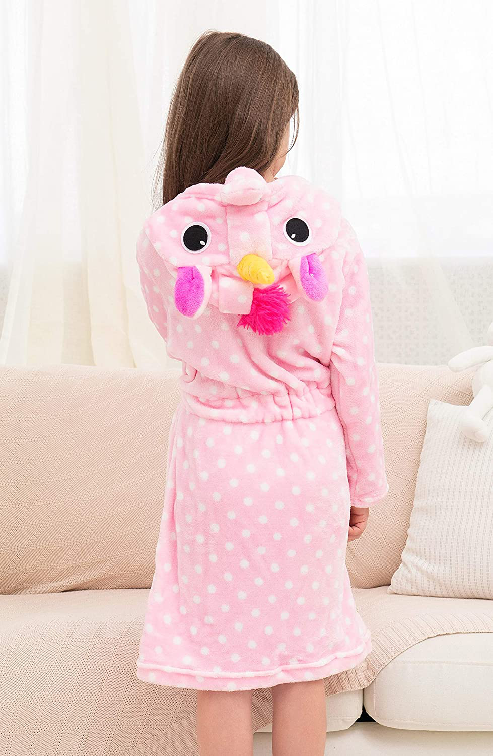 Doctor Unicorn Soft Unicorn Hooded Bathrobe Dots Sleepwear - Unicorn Gifts for Girls Apparel & Accessories > Clothing > Sleepwear & Loungewear > Robes Kylie Max